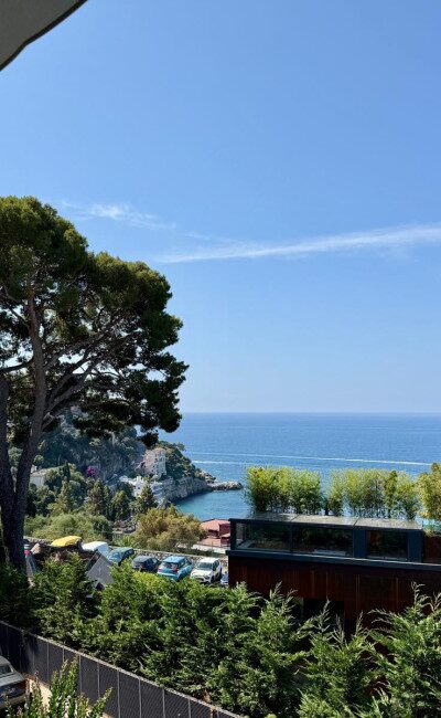 Panoramic sea view over the Mediterranean from Chemin des Crêtes, Nice Mont Boron